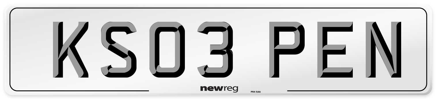 KS03 PEN Number Plate from New Reg